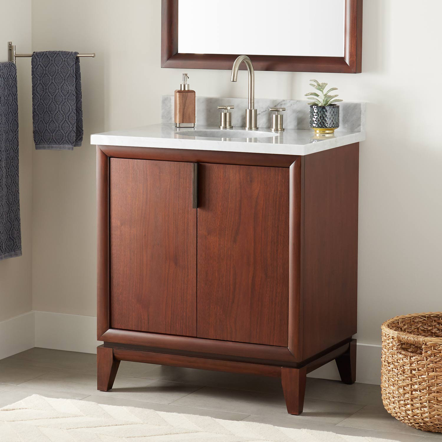Signature Hardware 30" Talyn Single Bathroom Vanity Set with Oval ...
